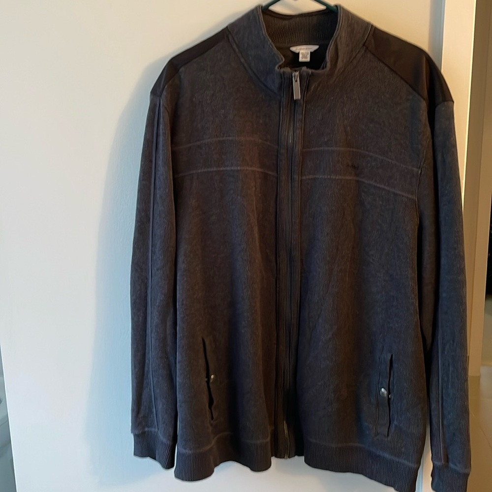 Calvin Klein XXL Gray Full Zip Sweater